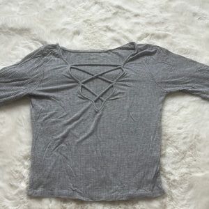 Grey Ribbed top